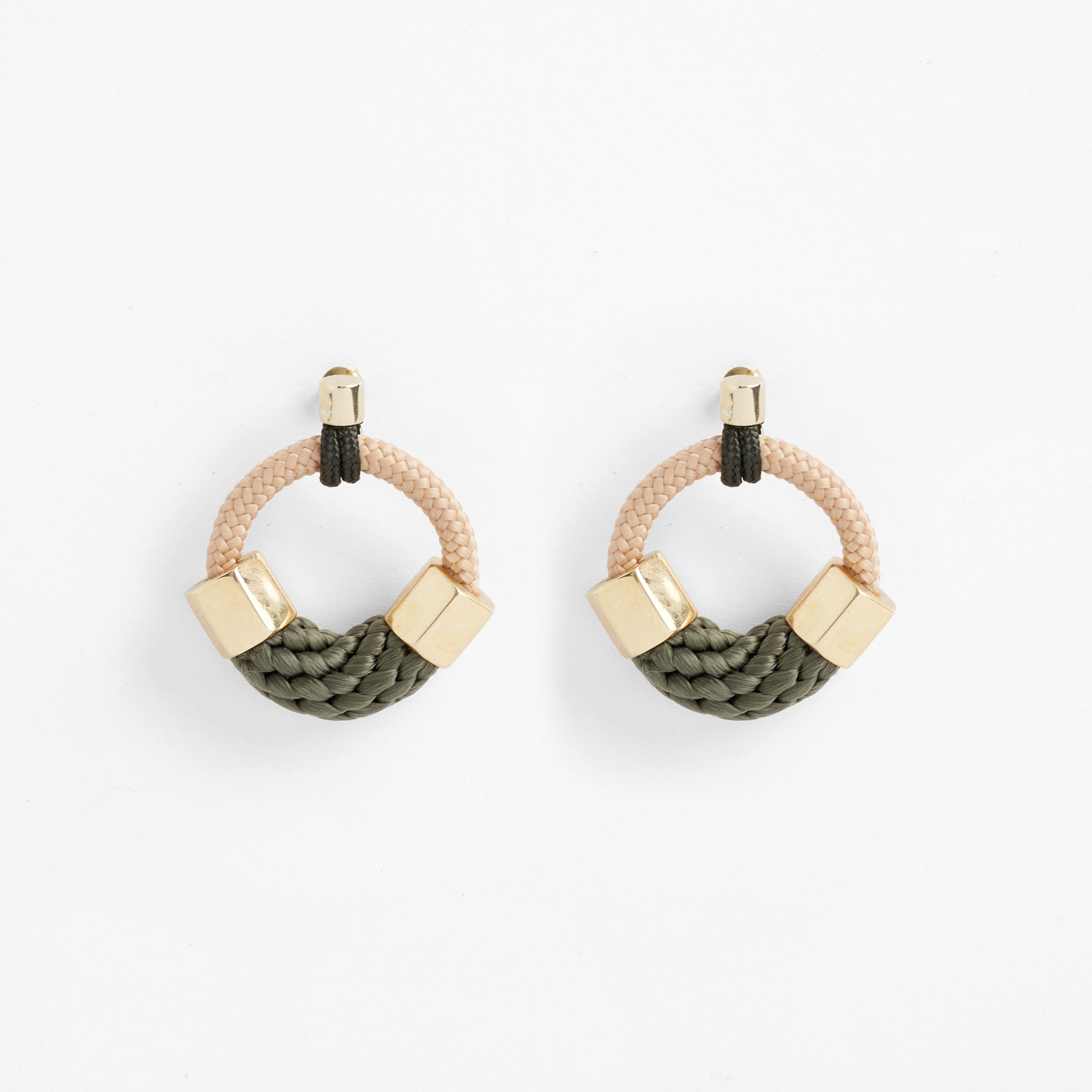 Pichulik | Ithaca Rope and Brass Earrings beige