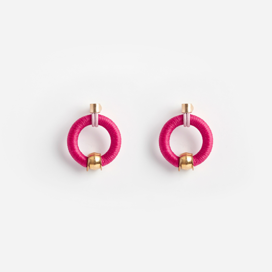 PICHULIK | Joule Brass and Rope Earrings  Pink