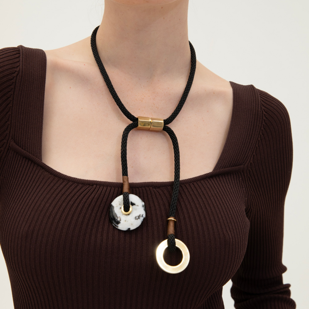 PICHULIK | Oshun Jasper Stone and Rope Necklace