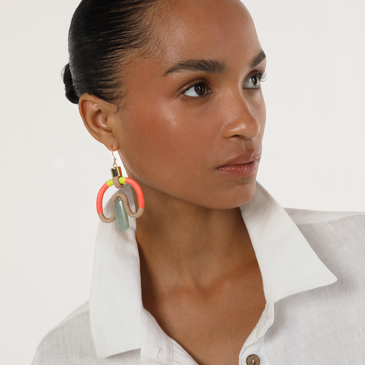 Pichulik | Aventurina Rope Earrings with Aventurine Gem Stones