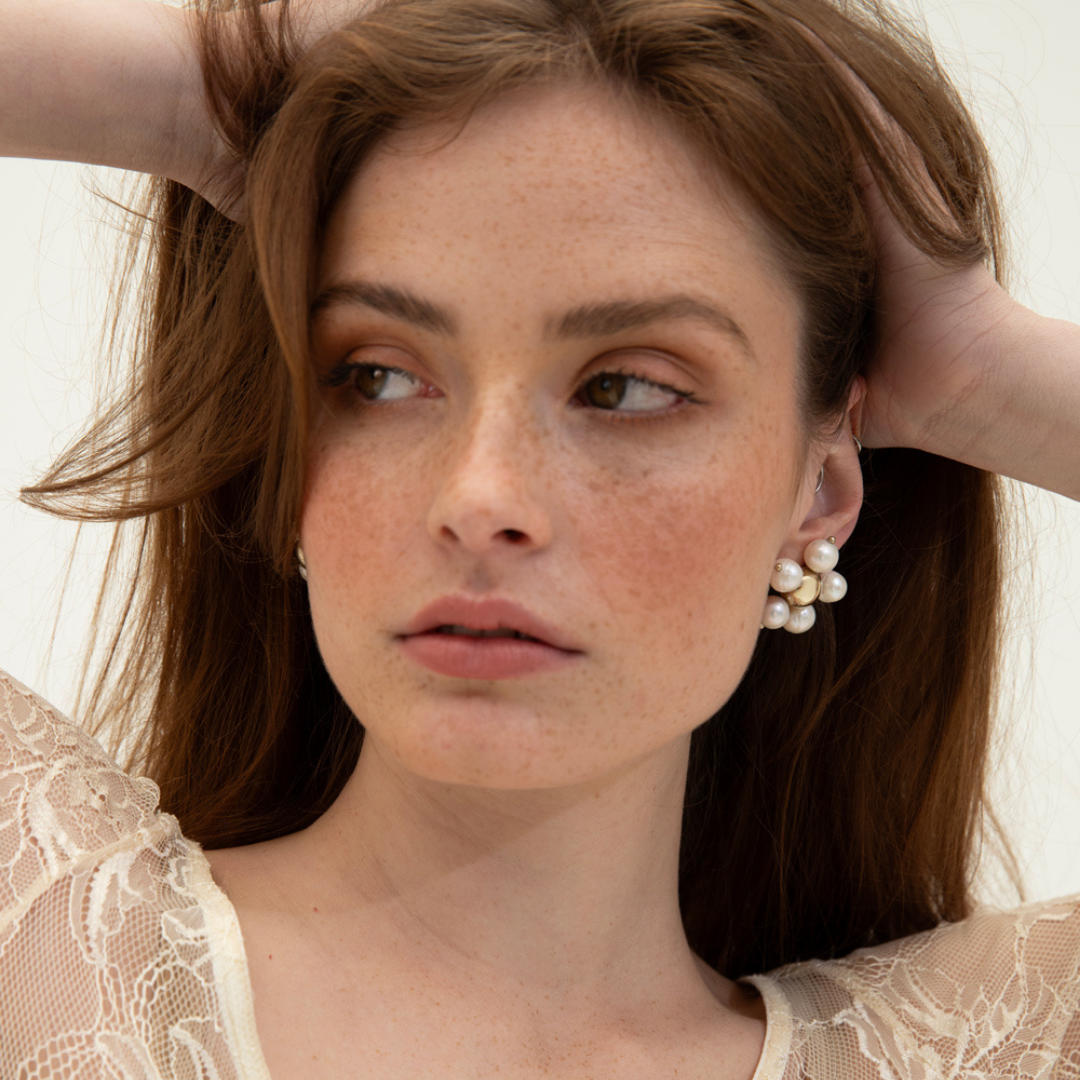 PICHULIK | Freya Brass and Pearl Earrings