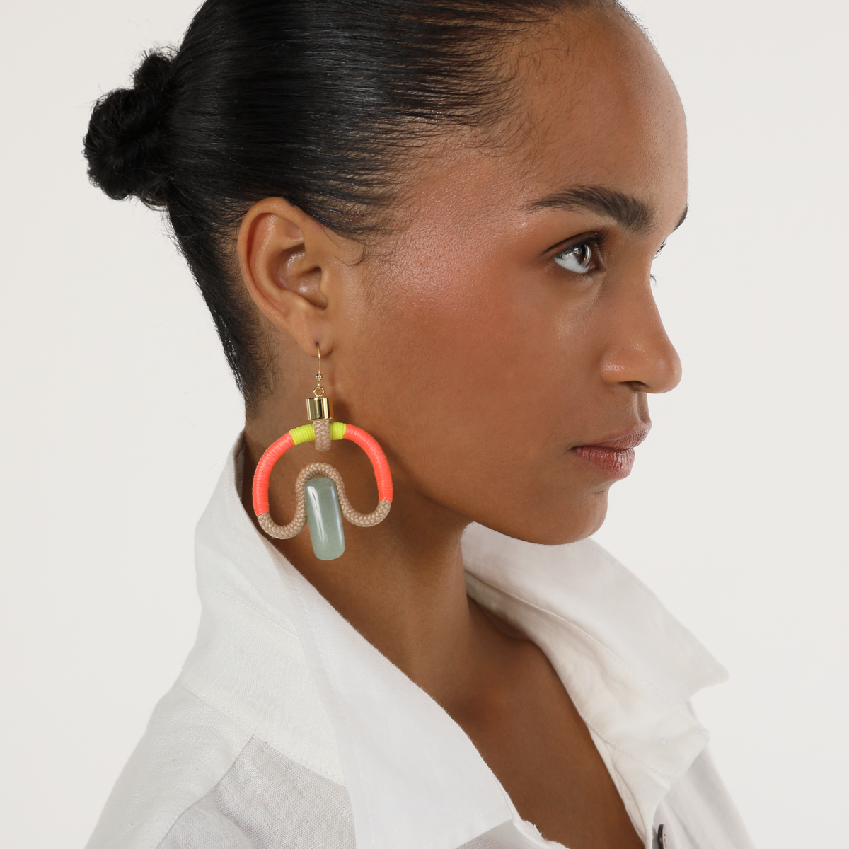 Pichulik | Aventurina Rope Earrings with Aventurine Gem Stones