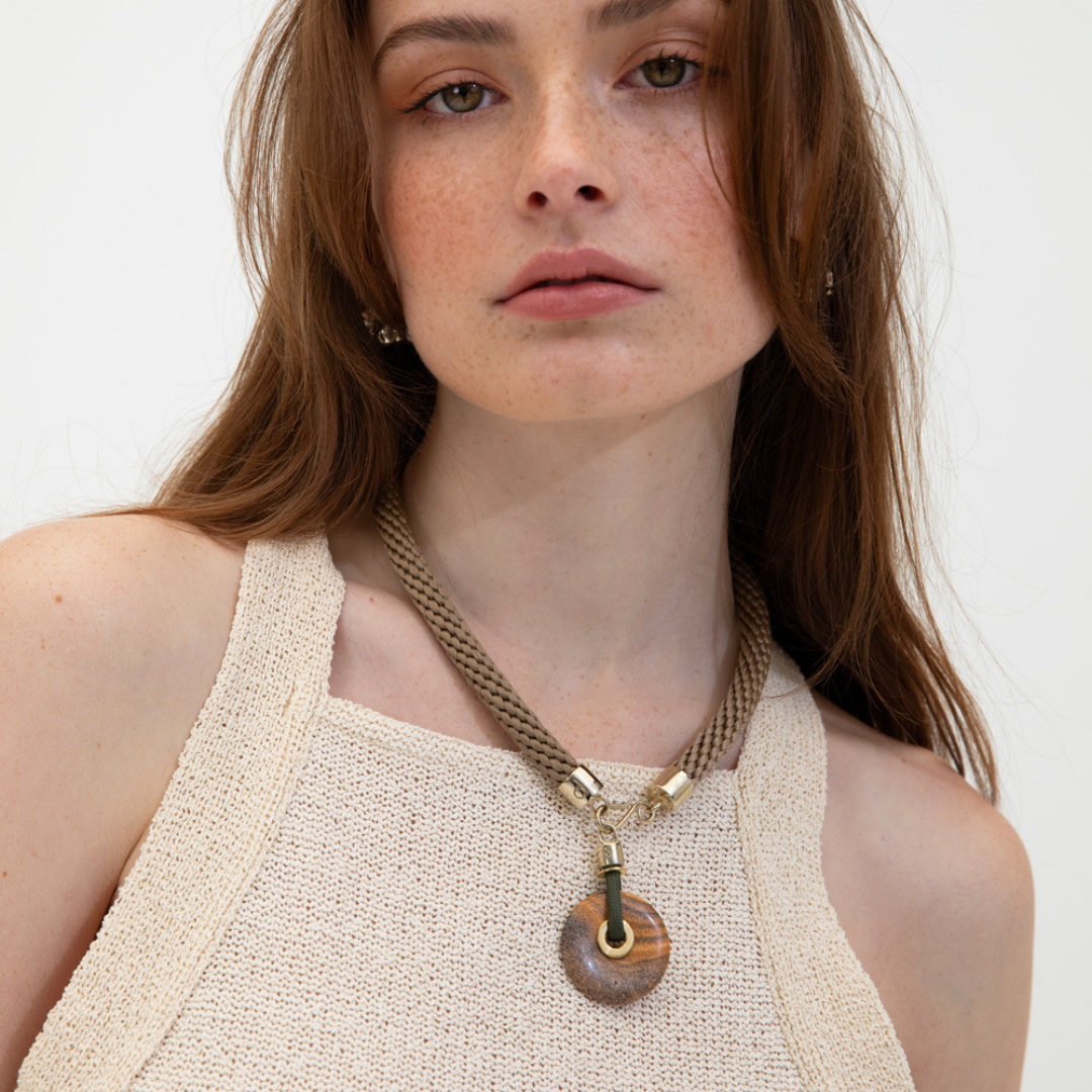 PICHULIK | Talism Jasper and Brass Charm Pendant