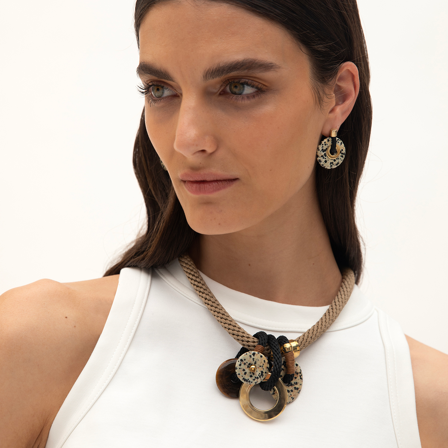 PICHULIK | Ousia Rope and Gem Stone Earrings