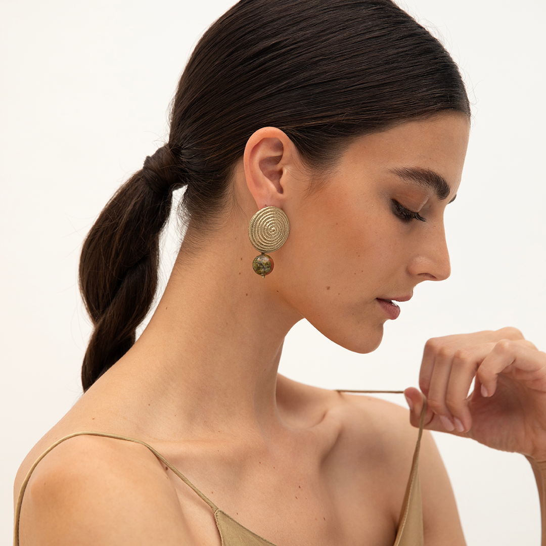 PICHULIK | Sisu Brass and Gem Stone Earrings