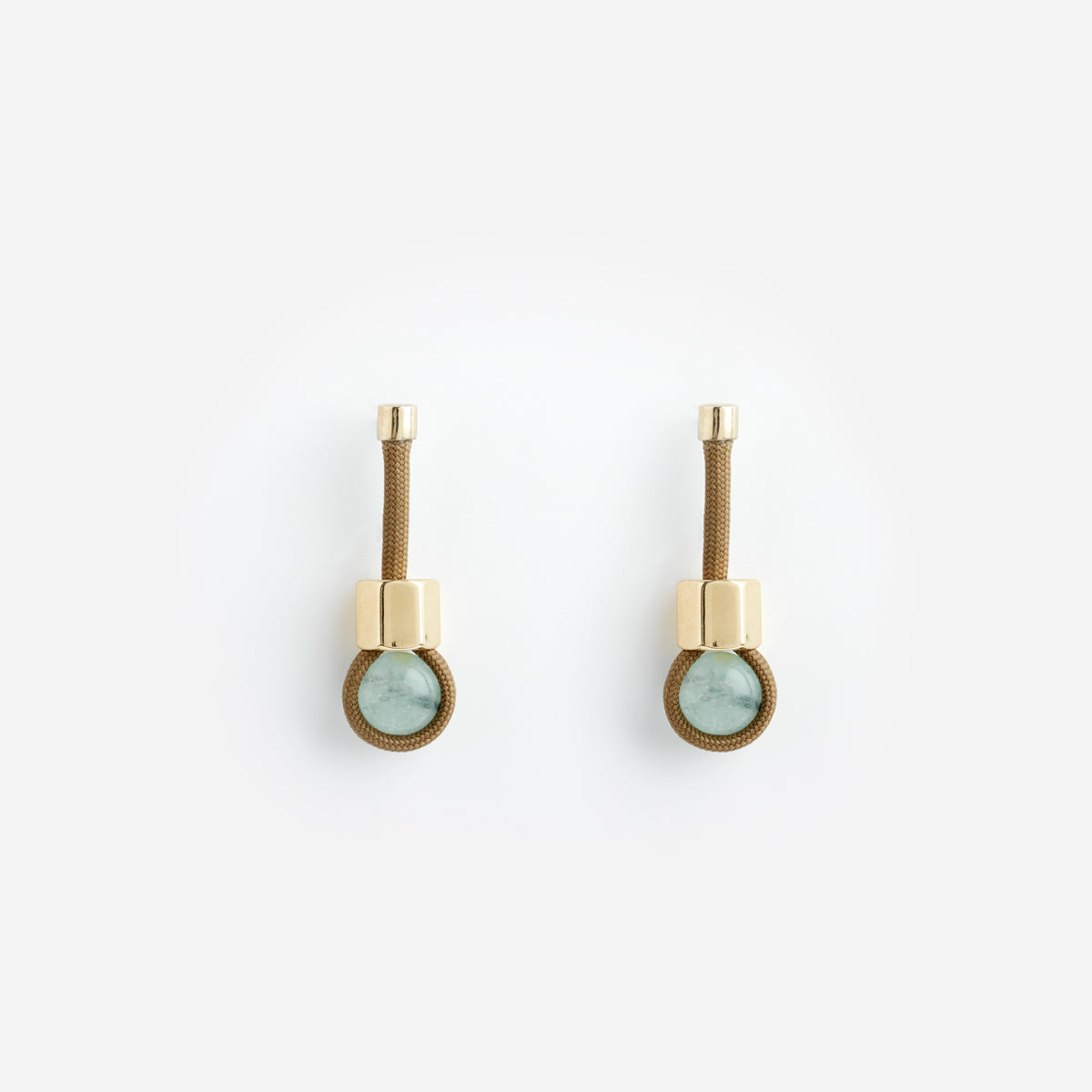PICHULIK |  Attina earrings with Rope, Brass and Gem Stone