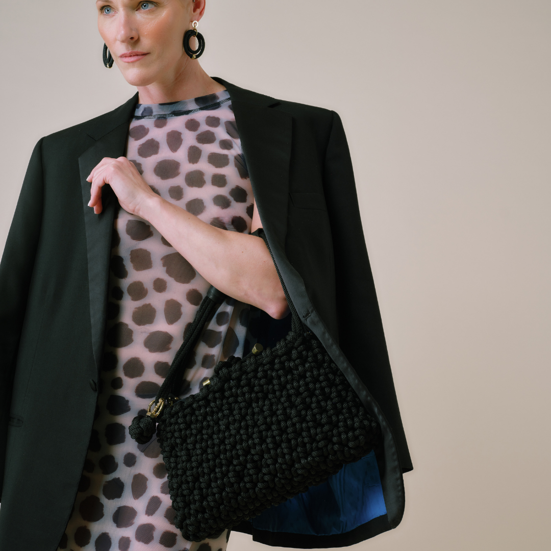 PICHULIK | Mermaid Bag Handwoven Rope Black