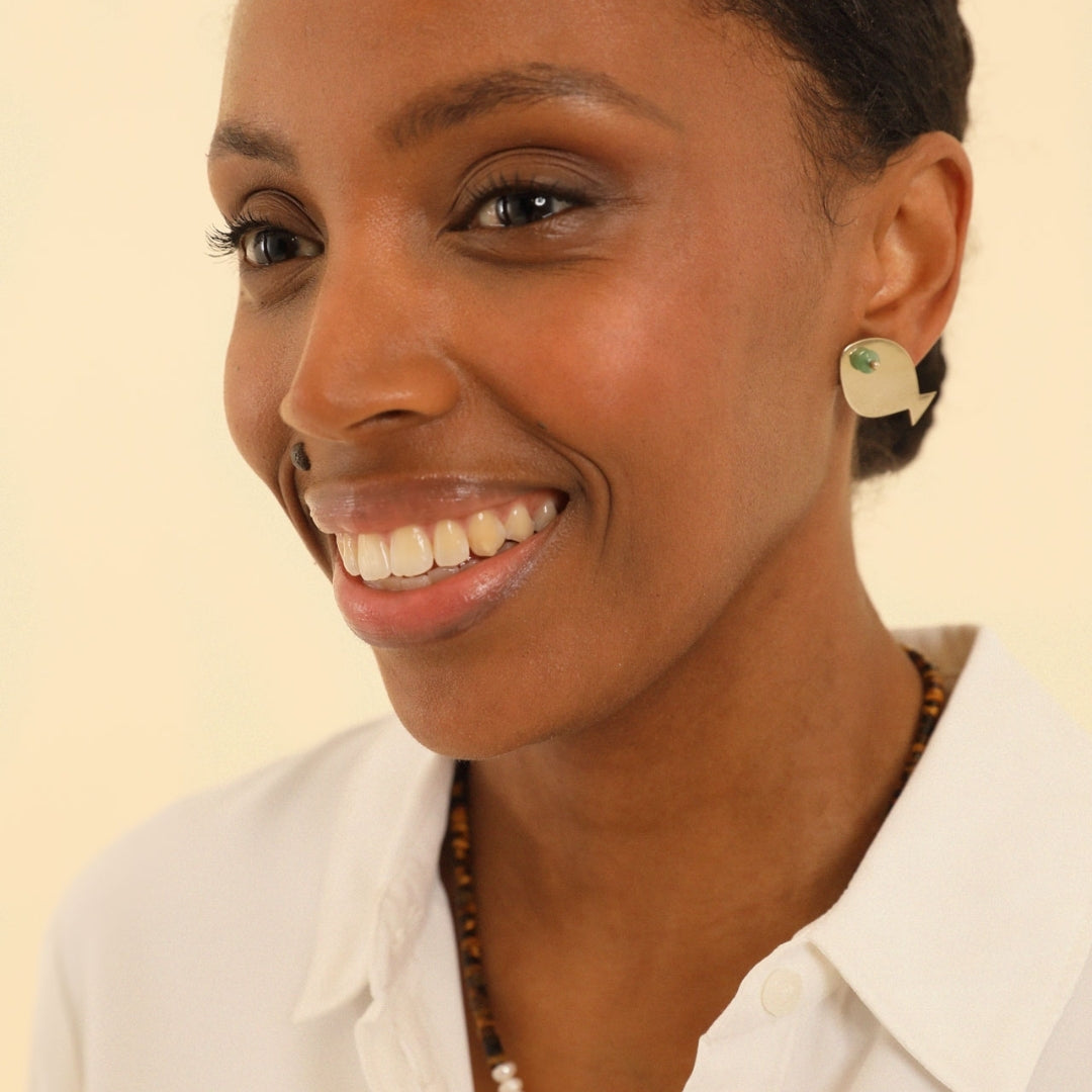 PICHULIK | Mina brass and Gem Stone Earrings