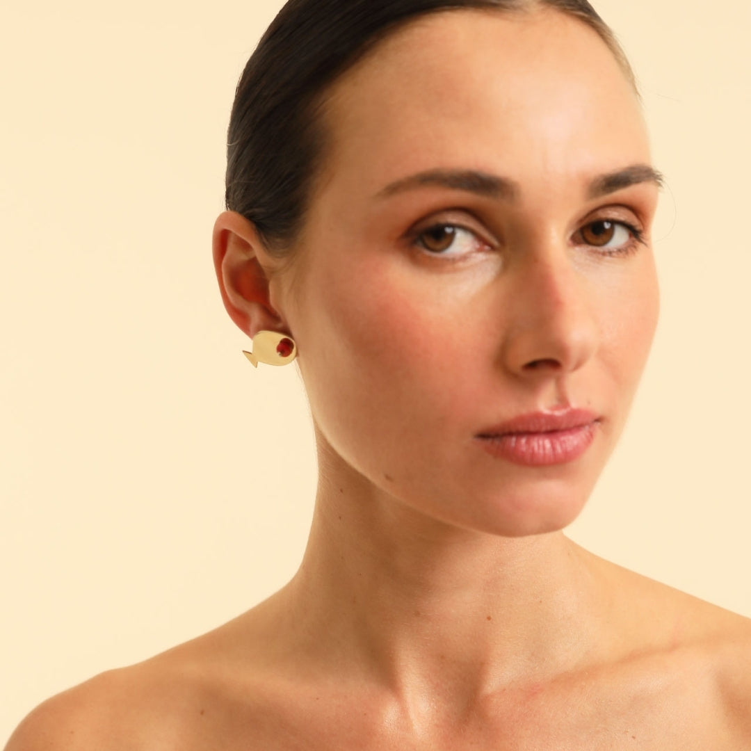 PICHULIK | Mina brass and Gem Stone Earrings