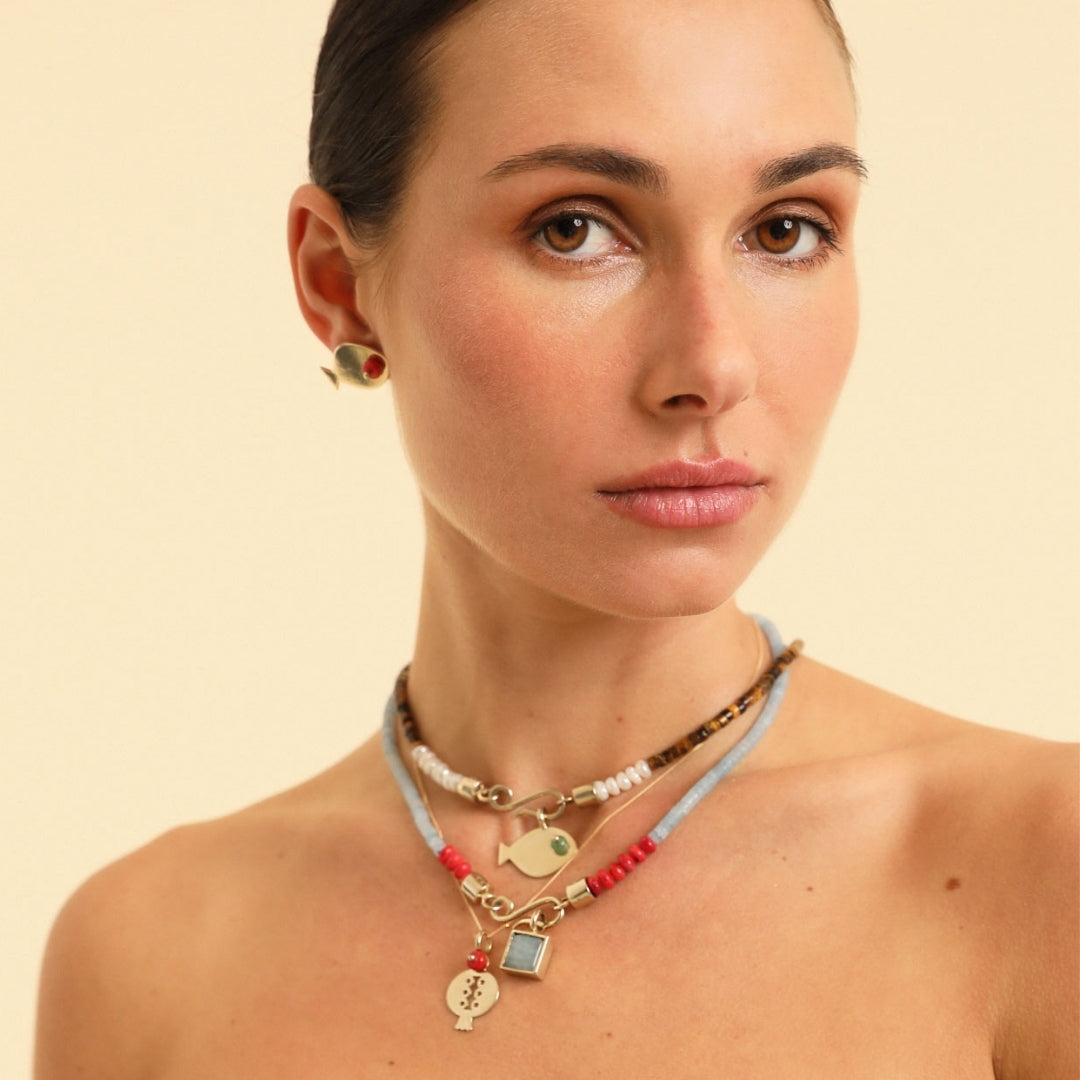 PICHULIK | Cosmos Brass and Gem Stone Necklace Charms