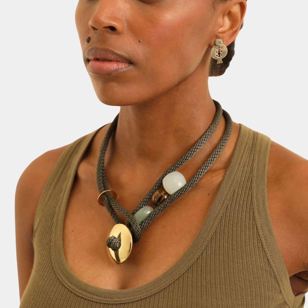 PICHULIK | Sephos Brass and Gem Stone Earrings