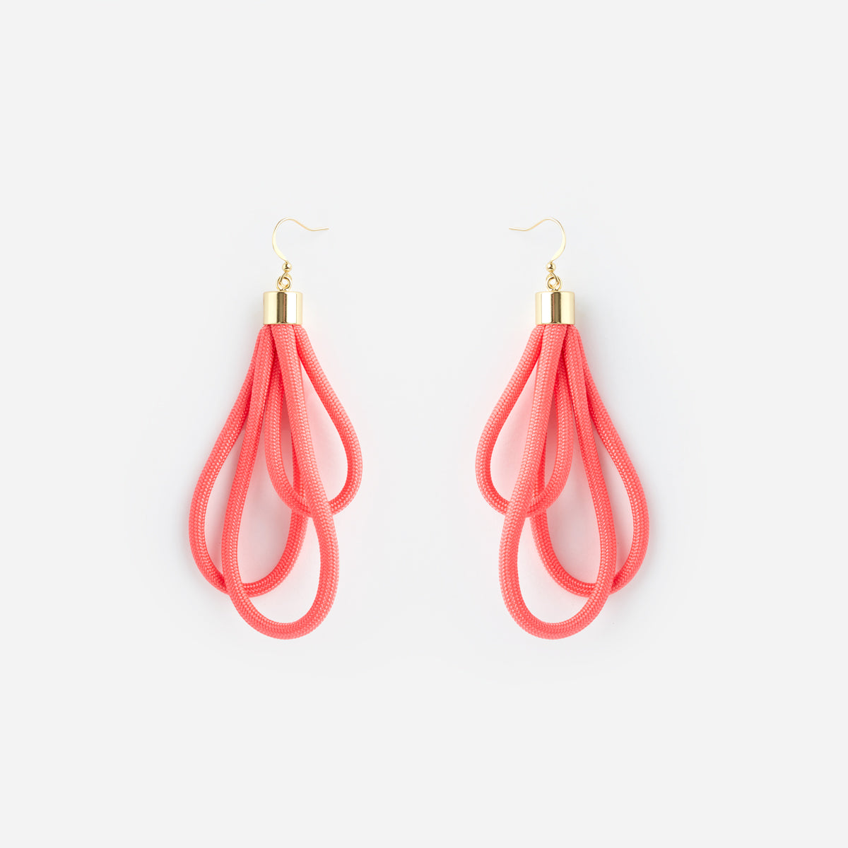 PICHULIK | Wave Earrings Rope and Brass Pink