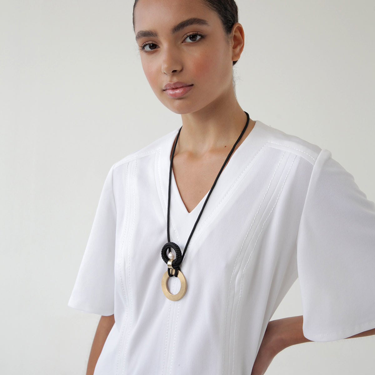 Pichulik | Brass and Pearl Sabi pendant