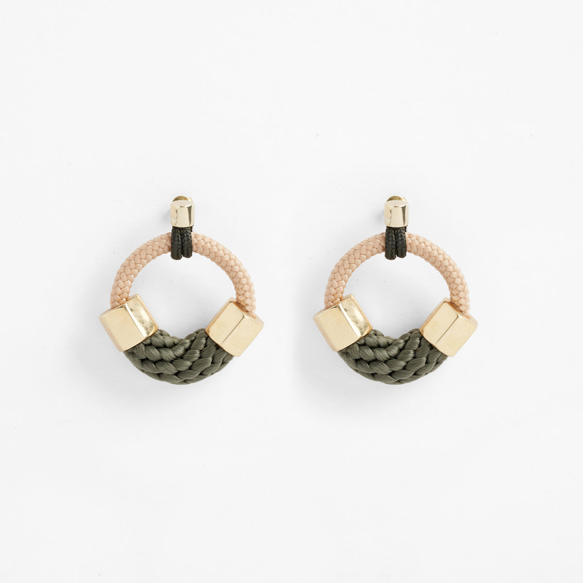 Pichulik | Ithaca Rope and Brass Earrings beige