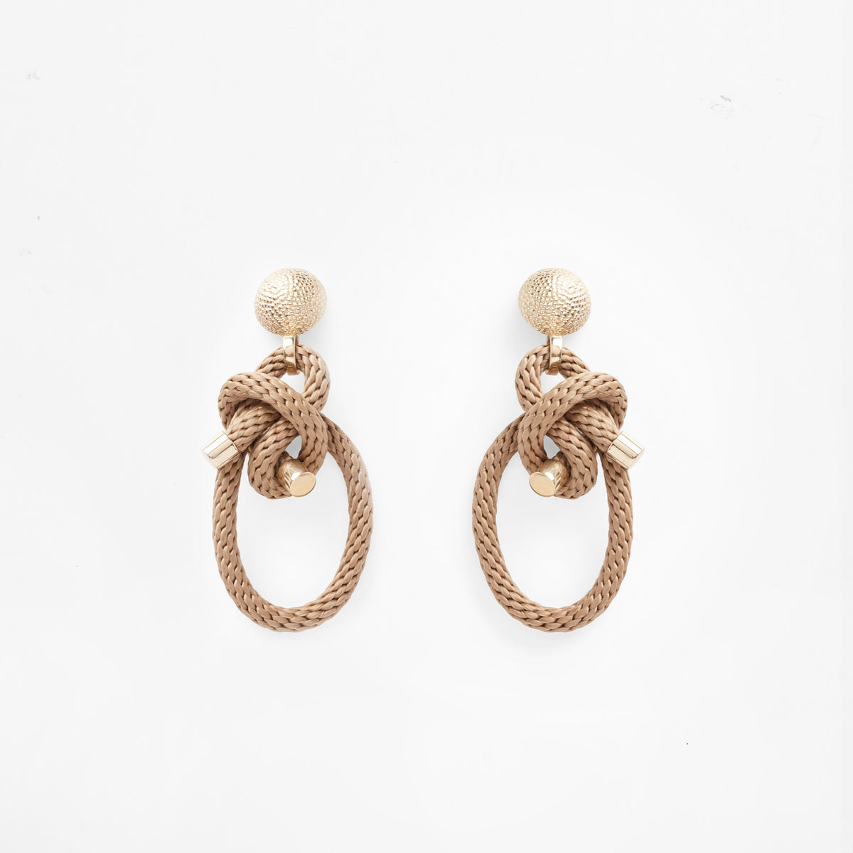 Pichulik | Shimenawa Earrings Beige Brass and Rope