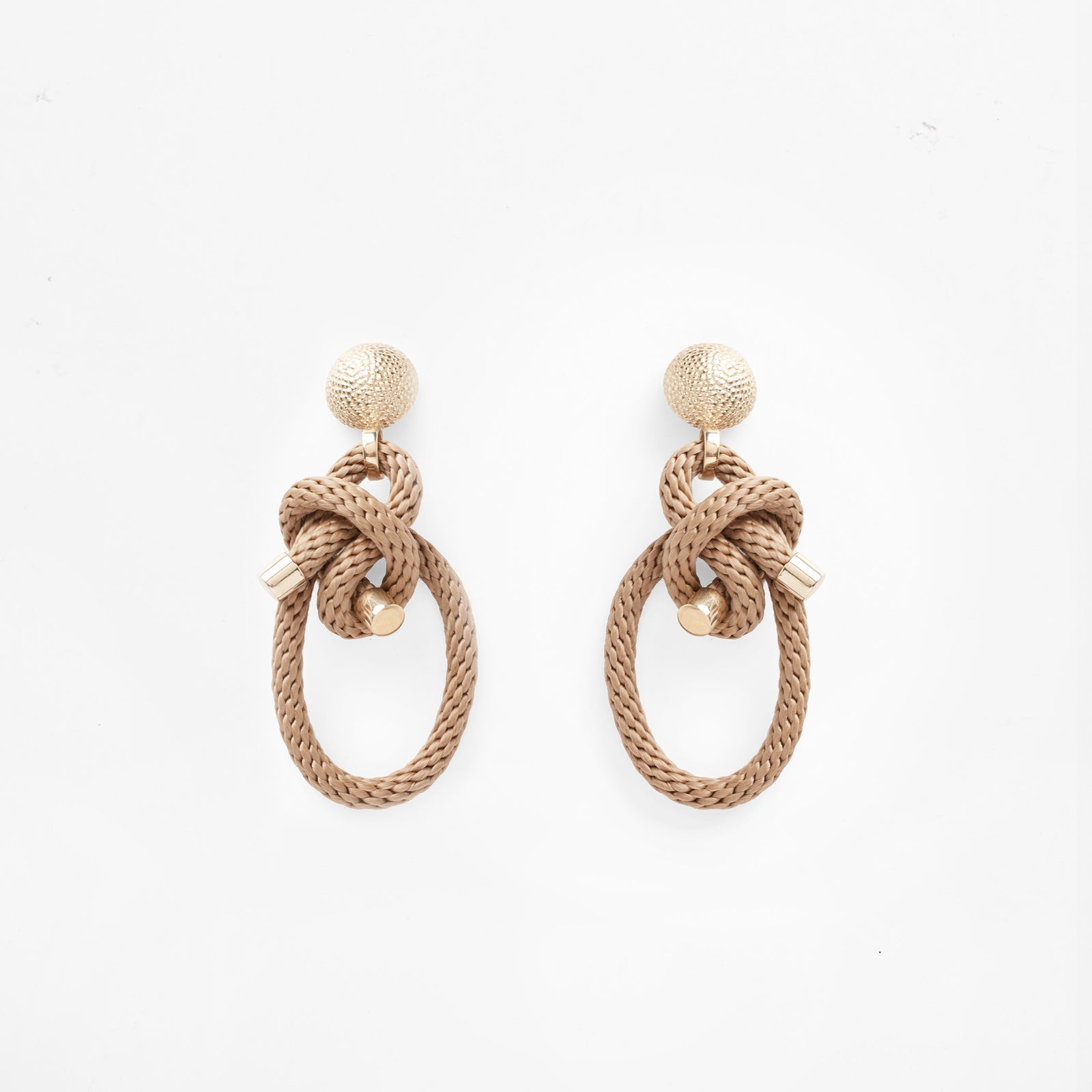 Pichulik | Shimenawa Earrings Beige Brass and Rope
