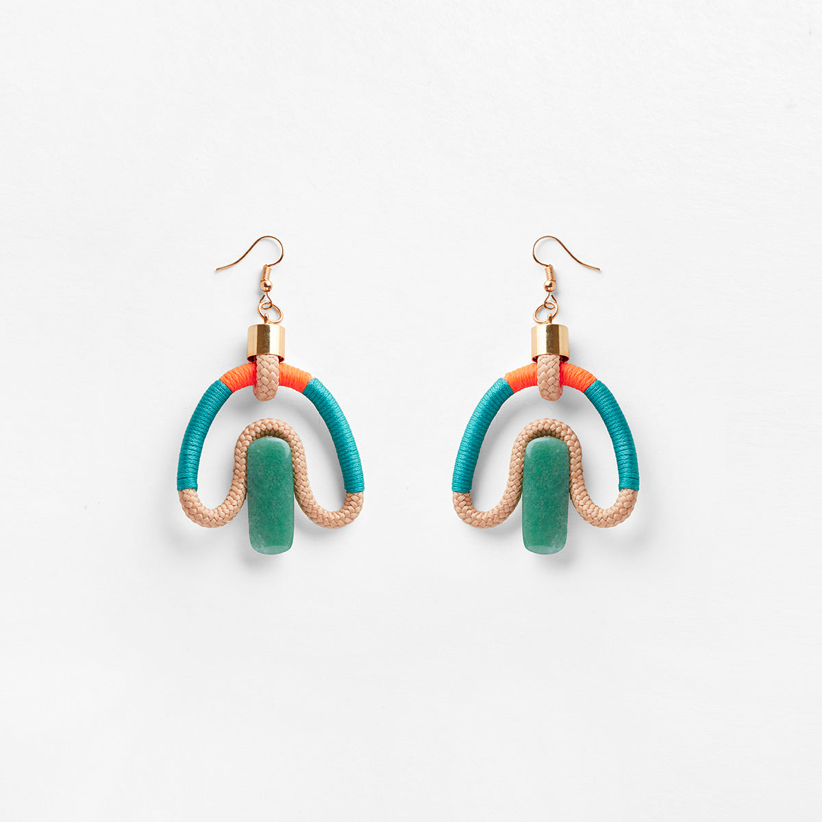 Pichulik | Rope and Gem Stone Aventurina Earrings