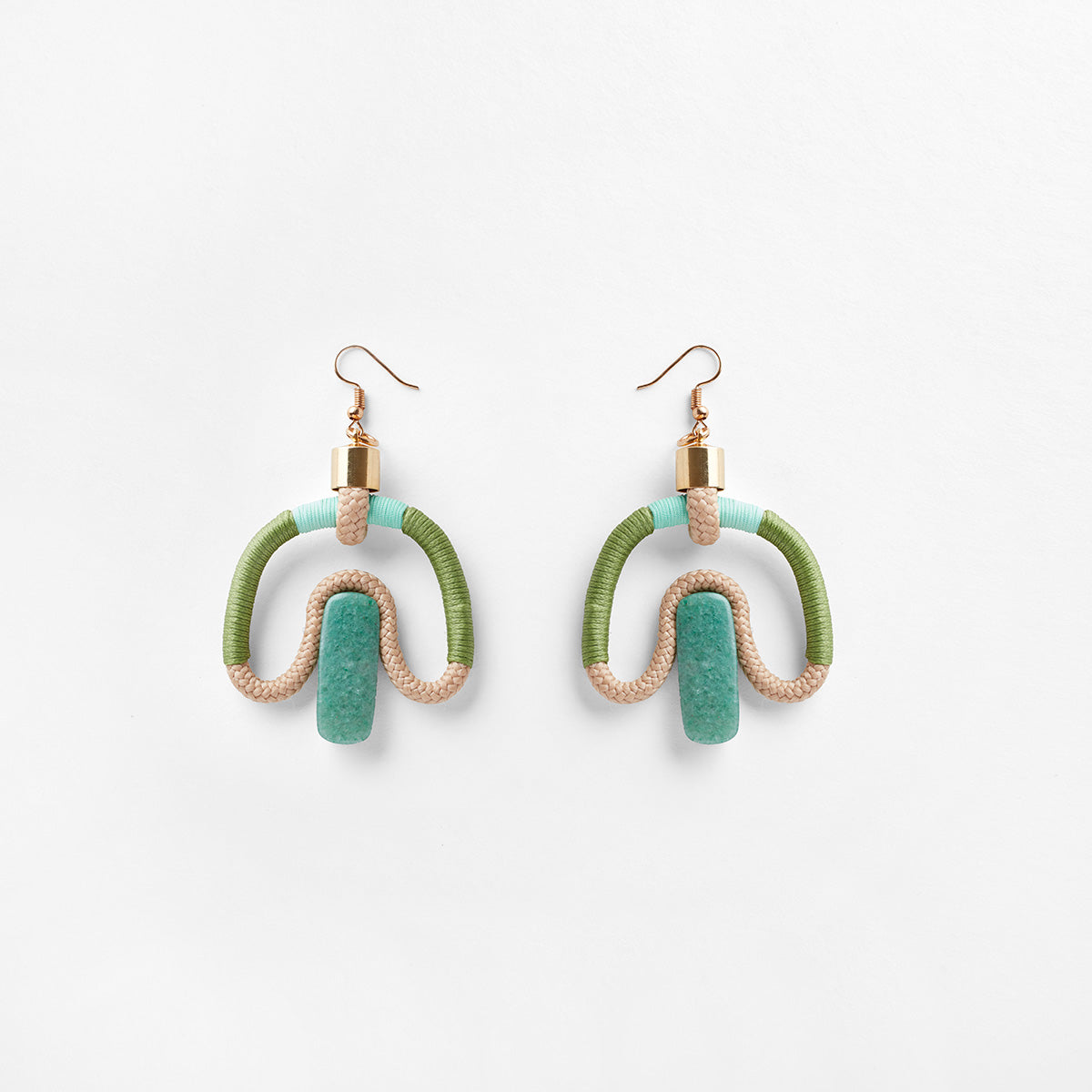 Pichulik | Rope and Gem Stone Aventurina Earrings