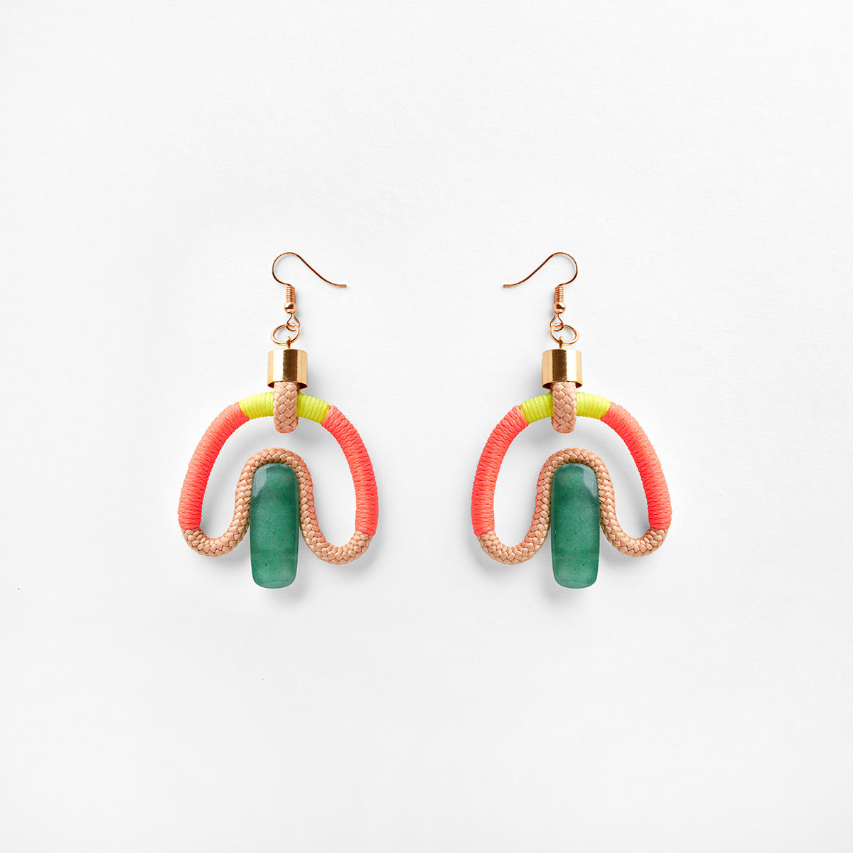 Pichulik | Aventurina Rope Earrings with Aventurine Gem Stones