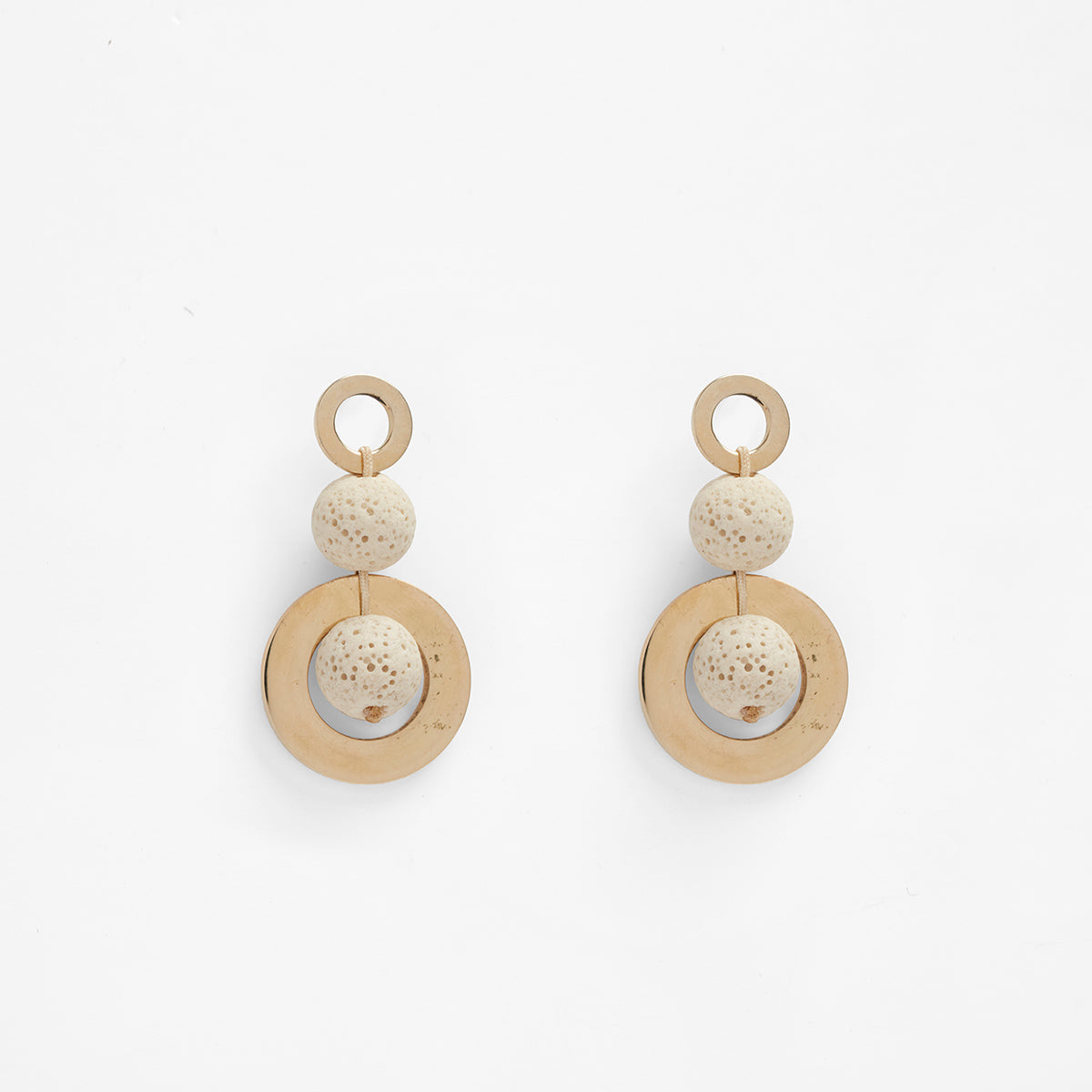 PICHULIK | Brass and Lava Stone Lurra Earrings 