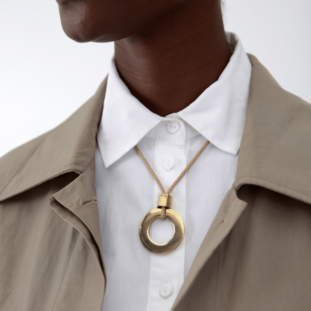 Pichulik | Noor Adjustable  Brass &amp; Rope Pendant
