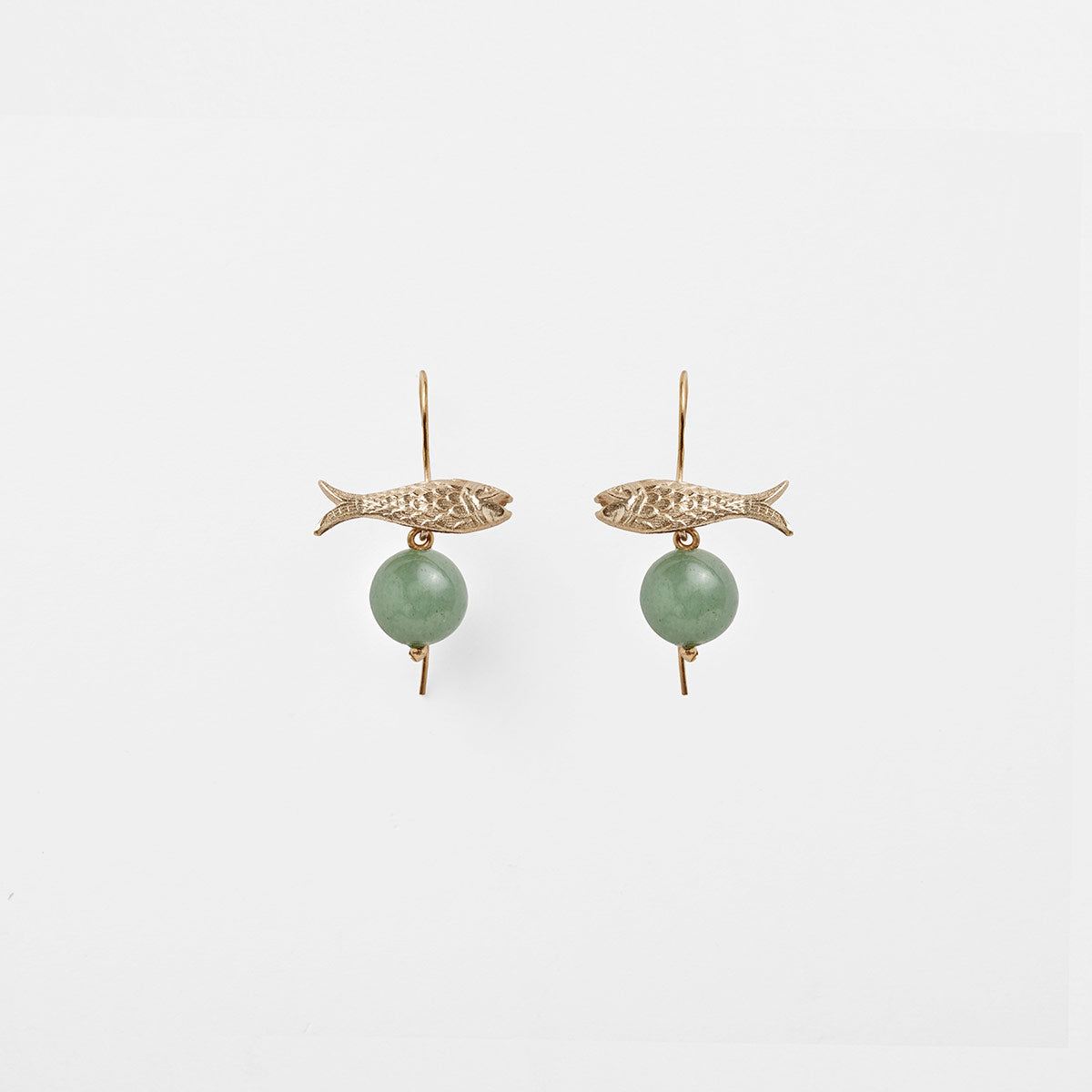 PICHULIK | Pisces Brass and Black Agate Gem Stone Earrings